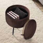 Letitia Lane Evelyn Velvet Storage Ottoman