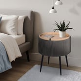 Letitia Lane Evelyn Velvet Storage Ottoman