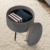Letitia Lane Evelyn Velvet Storage Ottoman