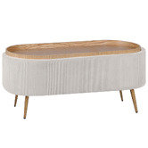 Letitia Lane Evelyn Corduroy Storage Ottoman Bench