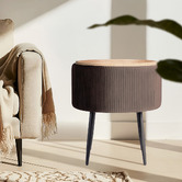 Letitia Lane Evelyn Velvet Storage Ottoman