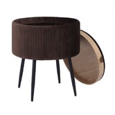 Letitia Lane Evelyn Velvet Storage Ottoman