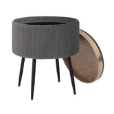 Letitia Lane Evelyn Velvet Storage Ottoman