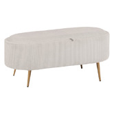 Letitia Lane Evelyn Corduroy Storage Ottoman Bench