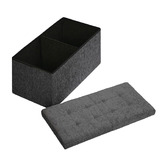 Letitia Lane Zara Chenille Foldable Storage Ottoman