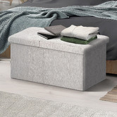Letitia Lane Zara Chenille Foldable Storage Ottoman
