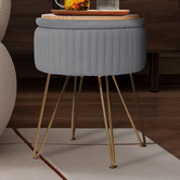 Letitia Lane Kiara Velvet Storage Ottoman