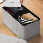 Letitia Lane Zara Chenille Foldable Storage Ottoman