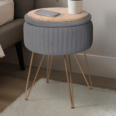 Letitia Lane Kiara Velvet Storage Ottoman