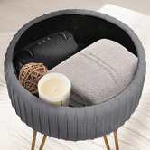Letitia Lane Kiara Velvet Storage Ottoman