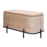 Letitia Lane Leah Velvet Storage Ottoman Bench