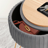 Letitia Lane Kiara Velvet Storage Ottoman
