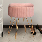 Letitia Lane Kiara Velvet Storage Ottoman
