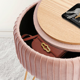 Letitia Lane Kiara Velvet Storage Ottoman