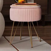 Letitia Lane Kiara Velvet Storage Ottoman