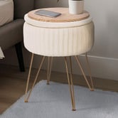 Letitia Lane Kiara Velvet Storage Ottoman