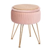 Letitia Lane Kiara Velvet Storage Ottoman