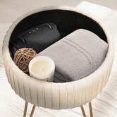 Letitia Lane Kiara Velvet Storage Ottoman