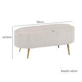 Letitia Lane Evelyn Corduroy Storage Ottoman Bench