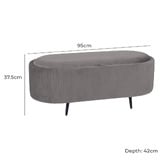 Letitia Lane Evelyn Velvet Storage Ottoman Bench