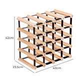 Letitia Lane Emperio 20 Bottle Steel &amp; Pine Wood Wine Rack