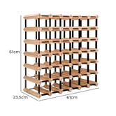 Letitia Lane Emperio 42 Bottle Steel &amp; Pine Wood Wine Rack