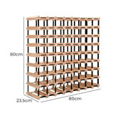 Letitia Lane Emperio 72 Bottle Steel &amp; Pine Wood Wine Rack