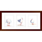Las Palma Home Seagull Watercolour Series Framed Trio Print
