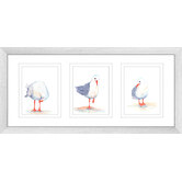Las Palma Home Seagull Watercolour Series Framed Trio Print