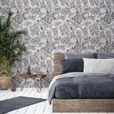 Las Palma Home Charcoal Palms Peel &amp; Stick Wallpaper