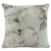 Sage Lane White Peony Velvet Cushion
