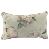 Sage Lane White Peony Rectangular Velvet Cushion