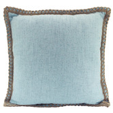 Sage Lane Trimmed Border Square Linen-Blend Cushion