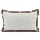 Sage Lane Trimmed Border Rectangular Linen-Blend Cushion
