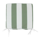 Sage Lane Olive &amp; White Striped Outdoor Chair Pad