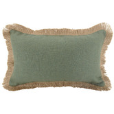 Sage Lane Fringed Rectangular Linen Cushion