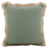Sage Lane Fringed Square Linen Cushion
