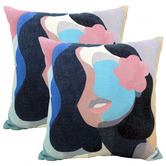 Sage Lane Abstract Beauty Linen Blend Double Sided Cushion