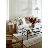 Sage Lane Trimmed Border Square Linen-Blend Cushion