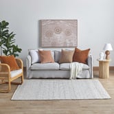 Sage Lane Trimmed Border Square Linen-Blend Cushion