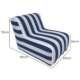 Sage Lane Striped Stockton Outdoor Inflatable Lounge Chair