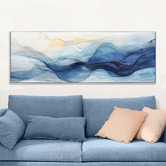 Sage Lane Wisp-Er of Blue Framed Canvas Wall Art
