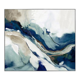 Sage Lane Marbelous Blues Framed Canvas Wall Art