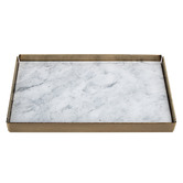 Sage Lane Decatur Marble &amp; Brass Serving Tray