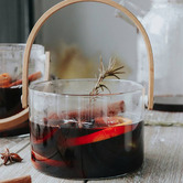 Sage Lane Hayward Glass &amp; Bamboo Ice Bucket