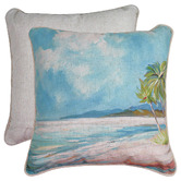 Sage Lane Karson Square Linen-Blend Cushion