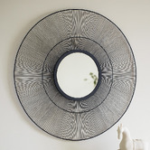 Sage Lane Elio Round Iron Wall Mirror