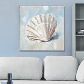 Sage Lane Scalloped Shores Framed Canvas Wall Art
