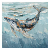 Sage Lane Whale Hello There Framed Canvas Wall Art