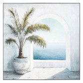 Sage Lane Palm Before Storm Framed Canvas Wall Art